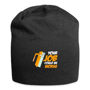 Dein Job könnte schlimmer sein Klopapier Arbeitsplatz - Jersey-Beanie - Schwarz - Vorne