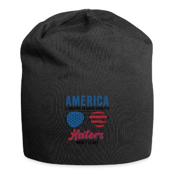 Amerika: Ein Land, das so großartig ist, dass die USA patriotisch sind - Jersey-Beanie - Schwarz - Vorne