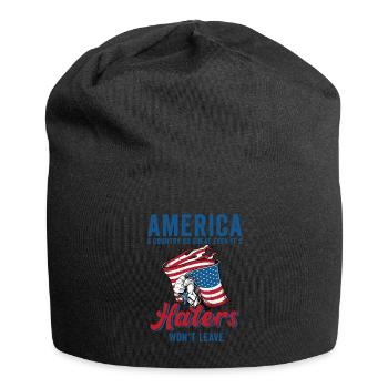 Amerika: Ein Land, das so großartig ist, dass die USA patriotisch sind - Jersey-Beanie - Schwarz - Vorne