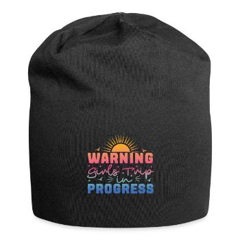 Warning Girls Trip In Progress - Jersey-Beanie - Schwarz - Vorne