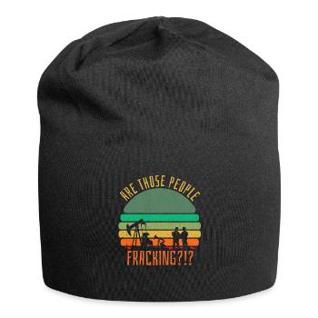 Ölfeld Bohrinsel Fracking - Jersey-Beanie - Schwarz - Vorne