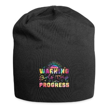 Warning Girls Trip In Progress - Jersey-Beanie - Schwarz - Vorne