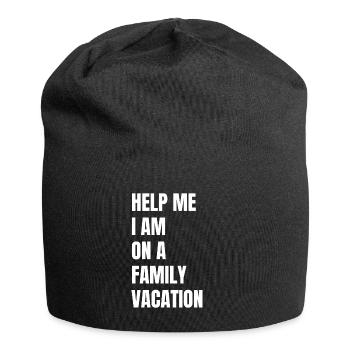 Hilfe, Ich Bin Im Familienurlaub - Jersey-Beanie - Schwarz - Vorne