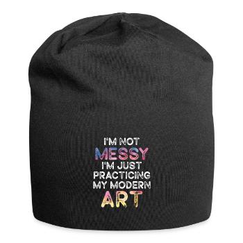 Ich bin kein unordentlicher Spaß Moderne Kunst Gemälde - Jersey-Beanie - Schwarz - Vorne