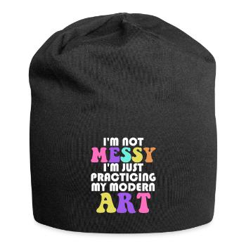 Ich bin kein unordentlicher Spaß Moderne Kunst Gemälde - Jersey-Beanie - Schwarz - Vorne