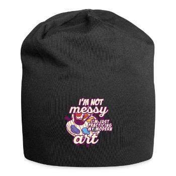 Ich bin kein unordentlicher Spaß Moderne Kunst Gemälde - Jersey-Beanie - Schwarz - Vorne