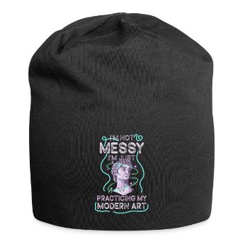 Ich bin kein unordentlicher Spaß Moderne Kunst Gemälde - Jersey-Beanie - Schwarz - Vorne