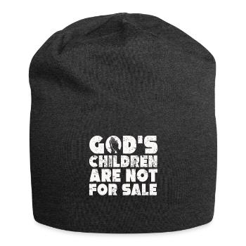 God's Children Are Not For Sale Christian Children - Jersey Beanie - charcoal grey - Front