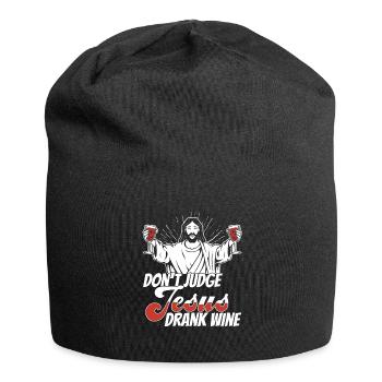 Wein Winzer Jesus - Jersey-Beanie - Schwarz - Vorne