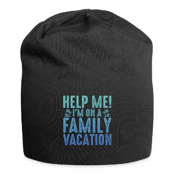 Hilfe, Ich Bin Im Familienurlaub - Jersey-Beanie - Schwarz - Vorne
