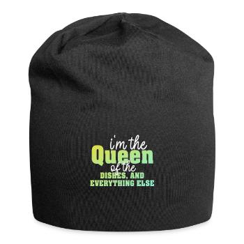 Reine de la lessive, de la vaisselle et de tout le reste - Bonnet en jersey - noir - Devant