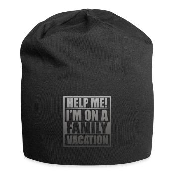 Hilfe, Ich Bin Im Familienurlaub - Jersey-Beanie - Schwarz - Vorne