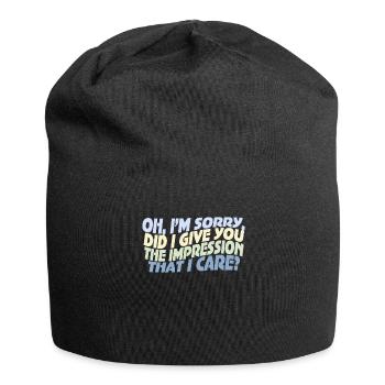 Gleichgültigkeit, Sarkasmus, andere Haltung - Jersey-Beanie - Schwarz - Vorne