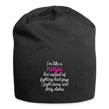 Comme une femme au foyer ninja - Bonnet en jersey - noir - Devant
