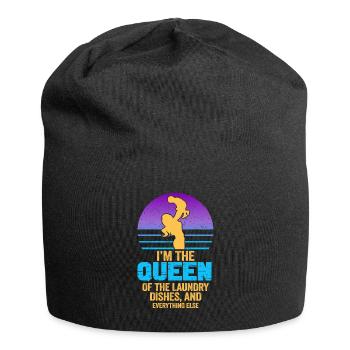 Reine de la lessive, de la vaisselle et de tout le reste - Bonnet en jersey - noir - Devant