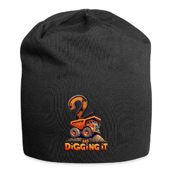 Construction Birthday Boy Design With Orange - Jersey Beanie - black - Front