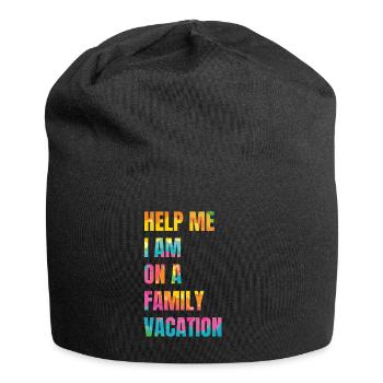 Hilfe, Ich Bin Im Familienurlaub - Jersey-Beanie - Schwarz - Vorne