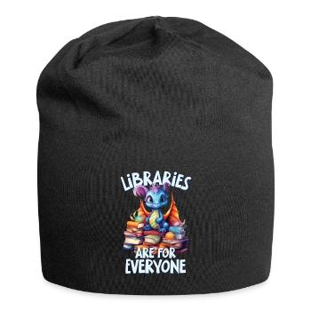 Bibliotheken Sind Für Alle Da Bibliothekar - Jersey-Beanie - Schwarz - Vorne