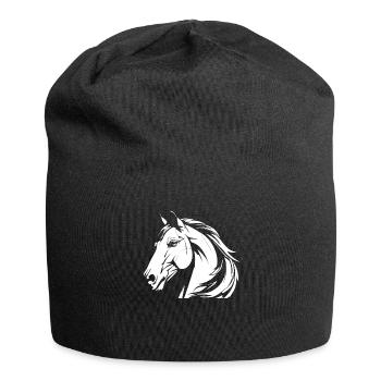 Horse Equestrian Head - Jersey Beanie - black - Front