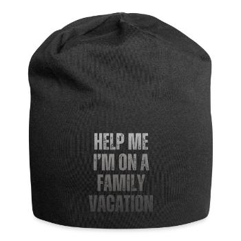 Hilfe, Ich Bin Im Familienurlaub - Jersey-Beanie - Schwarz - Vorne