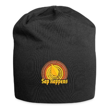Ahornsirup Baum Klopfen Lustiger Herbstpfannkuchen - Jersey-Beanie - Schwarz - Vorne