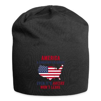 Amerika: Ein Land, das so großartig ist, dass die USA patriotisch sind - Jersey-Beanie - Schwarz - Vorne