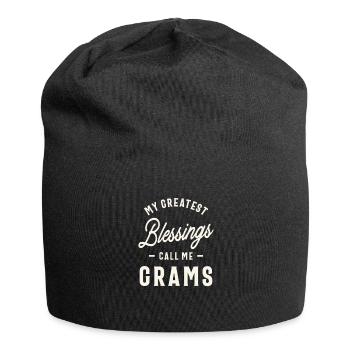 Meine größten Segnungen nenn mich Gramm - Jersey-Beanie - Schwarz - Vorne