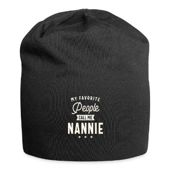 Mes gens préférés m’appellent nounou - Bonnet en jersey - noir - Devant
