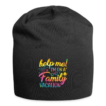 Hilfe, Ich Bin Im Familienurlaub - Jersey-Beanie - Schwarz - Vorne