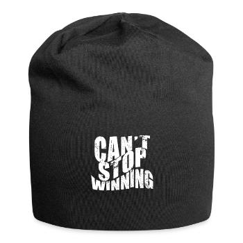 Ich kann nicht aufhören, Lottogewinner-Vibes zu gewinnen - Jersey-Beanie - Schwarz - Vorne