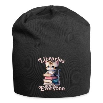 Bibliotheken Sind Für Alle Da Bibliothekar - Jersey-Beanie - Schwarz - Vorne