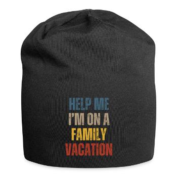 Hilfe, Ich Bin Im Familienurlaub - Jersey-Beanie - Schwarz - Vorne