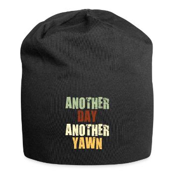 First Caffeine Vibes Another Day Yawn Meets Coffee - Jersey Beanie - black - Front