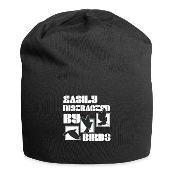 Easily Distracted By Birds Bird Lover - Jersey Beanie - black - Front
