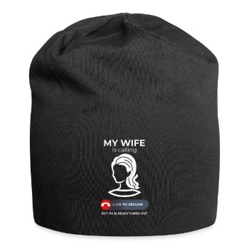 Spouse Calls – Marriage Humor Collection - Jersey Beanie - black - Front