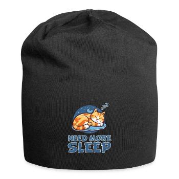 Schlafende Katze Nachtwäsche - Entspannendes - Jersey-Beanie - Schwarz - Vorne