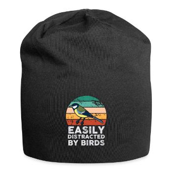 Easily Distracted By Birds Bird Lover - Jersey Beanie - black - Front