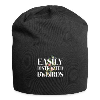 Leicht abgelenkt von Vögeln Vogelliebhaber - Jersey-Beanie - Schwarz - Vorne