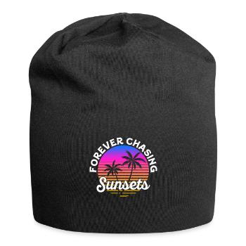 Forever Chasing Sunsets Retro Summer Vacation - Jersey Beanie - black - Front