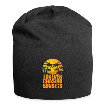 Forever Chasing Sunsets Retro Summer Vacation - Jersey Beanie - black - Front