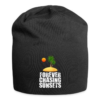 Forever Chasing Sunsets Retro Summer Vacation - Jersey Beanie - black - Front