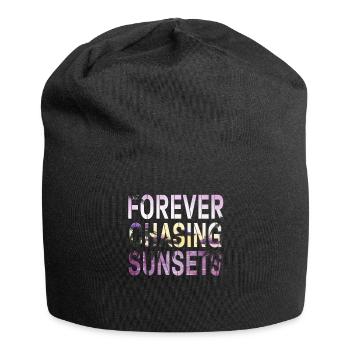 Forever Chasing Sunsets Retro Summer Vacation - Jersey Beanie - black - Front
