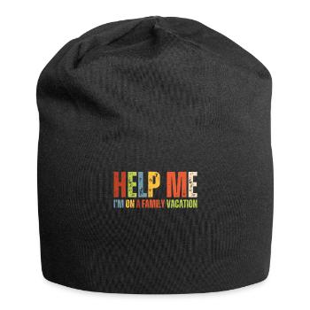 Hilfe, Ich Bin Im Familienurlaub - Jersey-Beanie - Schwarz - Vorne