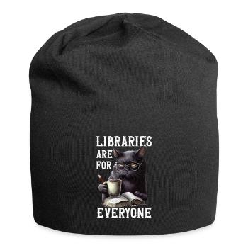 Bibliotheken Sind Für Alle Da Bibliothekar - Jersey-Beanie - Schwarz - Vorne