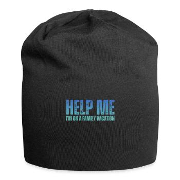 Hilfe, Ich Bin Im Familienurlaub - Jersey-Beanie - Schwarz - Vorne