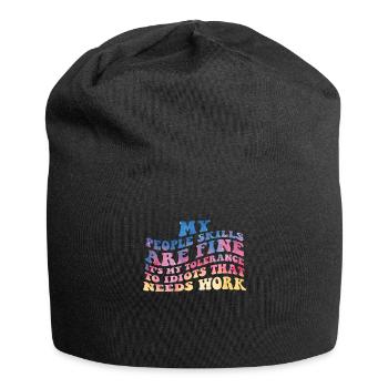 Meine sozialen Fähigkeiten sind in Ordnung - Jersey-Beanie - Schwarz - Vorne