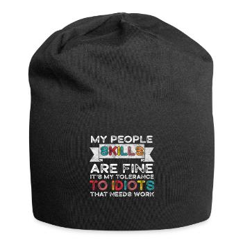 Meine sozialen Fähigkeiten sind in Ordnung - Jersey-Beanie - Schwarz - Vorne