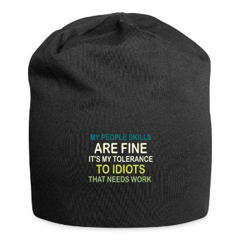 Meine sozialen Fähigkeiten sind in Ordnung - Jersey-Beanie - Schwarz - Vorne