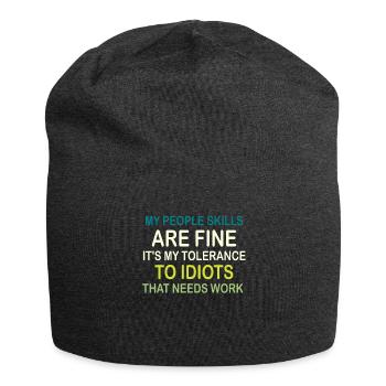 Meine sozialen Fähigkeiten sind in Ordnung - Jersey-Beanie - Anthrazit - Vorne