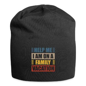 Hilfe, Ich Bin Im Familienurlaub - Jersey-Beanie - Schwarz - Vorne